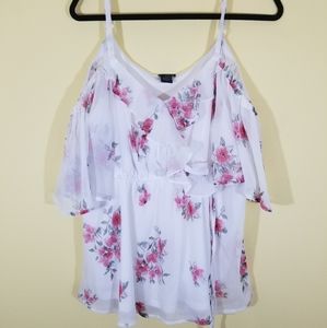 Off the shoulder floral blouse
